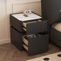 Smart Nightstand with Integrated Safe, Wireless Charging, and Storage for Bedroom