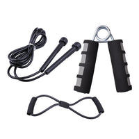 Portable 3-Piece Fitness Jump Rope & Hand Gripper Set for Exercise & Weight Loss