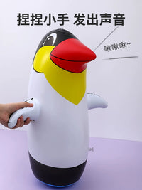Inflatable Penguin Tumbler Toy for Kids, Punching Bag Stress Relief Play