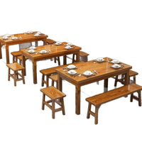 Solid Wood Restaurant Dining Table and Stool Set for Noodle Shops and Eateries