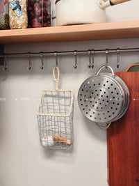 Woven Iron Art Storage Basket for Kitchen Pantry Organization, Snack & Bread Holder