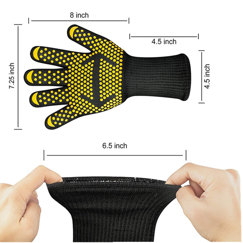 Heat Resistant Oven Gloves for Baking and BBQ, High Temperature Protection 300-400°C