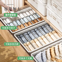 Household Underwear Storage Box with Lid, Dustproof Plastic Organizer for Socks and Underwear
