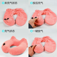 Inflatable U-Shaped Neck Pillow for Travel and Napping