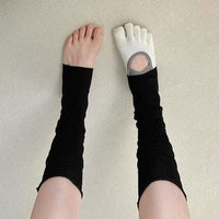 INS Style Thin Pilates Sport Socks Mid-Calf Scrunch Socks for Leg Shaping