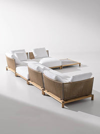 Outdoor Wicker Modular Sofa Set for Patio Garden Villa Hotel Sunroom, Weatherproof Rattan Furniture