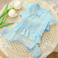Pet Dog Cat Summer Thin Breathable Four-Legged Sun Protection Dress with Sleeves