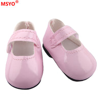 Doll Shoes for 14-inch Cotton Dolls, 5.5cm PU Leather Shoes for 20cm Plush Toys