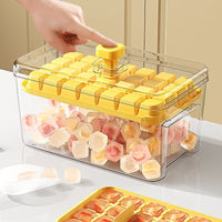 Food Grade Ice Cube Tray with Lid and Storage Bin, Press-Type Ice Maker for Home Refrigerator