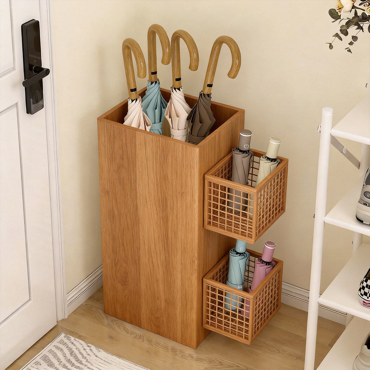 Umbrella Stand Holder for Home and Commercial Use, Entryway Umbrella Storage Rack with Drip Tray
