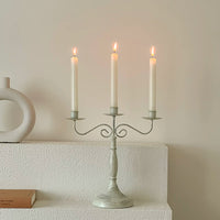 Vintage European Wrought Iron Candelabra for Table Decor
