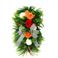 Autumn Harvest Festival Leopard Print Wreath for Door Decoration
