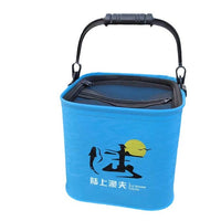 Portable Foldable Fishing Bucket with Rope, EVA Live Fish Container, Thickened Bottom, Handheld Water Bucket for Car