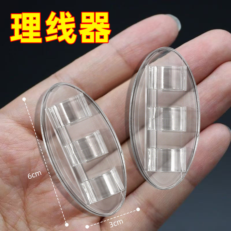 Self-Adhesive Cable Organizer Clips for Data and Network Wires, Transparent Plastic Wire Fixer