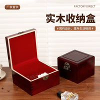 Camphor Wood Jewelry Box with Lock, Vintage Chinese Style Wooden Storage Organizer for Hairpins, Pendants, and Collectibles