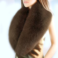 Faux Fox Fur Shawl Collar Scarf for Winter Warmth