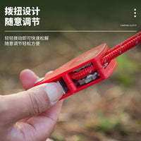 Outdoor Camping Pulley Adjuster Tent Fastener Reflective Guy Rope for Awnings and Tarps