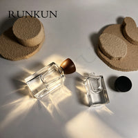 100ml Luxury Thick-Bottom Glass Perfume Spray Bottle with Wooden Cap