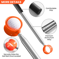 Telescopic Golf Ball Retriever Stainless Steel Grabber for Water Hazards and Hard-to-Reach Areas