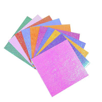 Glitter Origami Paper Set for Kids' DIY Crafts - Pearlescent, Laser, and Quicksand Effects