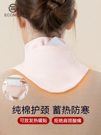 Unisex Cotton Neck Warmer Shawl with Pocket for Cold Protection