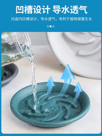 Thickened Resin Plant Pot Saucer with Wheels - Round Breathable Base for Potted Plants