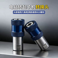 M10 Fine Thread Drill Chuck Adapter for 6.35mm Hex Shank Screwdriver Bits Quick Release Self-Locking Converter