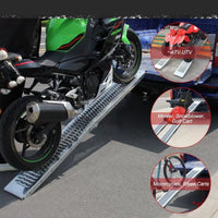 Motorcycle Loading Ramp Thickened Folding Ladder Cargo Lift Transport Step Anti-slip Climbing Ramp