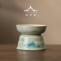 Hand-Painted Underglaze Ceramic Tea Strainer & Gongdao Cup Set