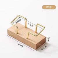 Solid Wood Business Card Holder for Desk, Beechwood/Black Walnut Display Stand