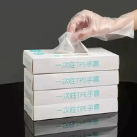 Disposable Food-Grade TPE Gloves for Home Kitchen, Baking, and BBQ - Waterproof and Durable