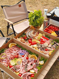 Disposable Kraft Paper Picnic Lunch Box Set for BBQ & Outdoor Activities