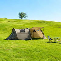 Outdoor Tunnel Tent, Foldable Camping Tent, Portable Large Capacity Rainproof Shelter for 4-6 People