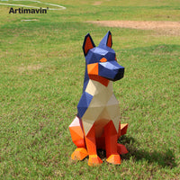 German Shepherd 3D Papercraft Model Kit - DIY Police Dog Paper Art