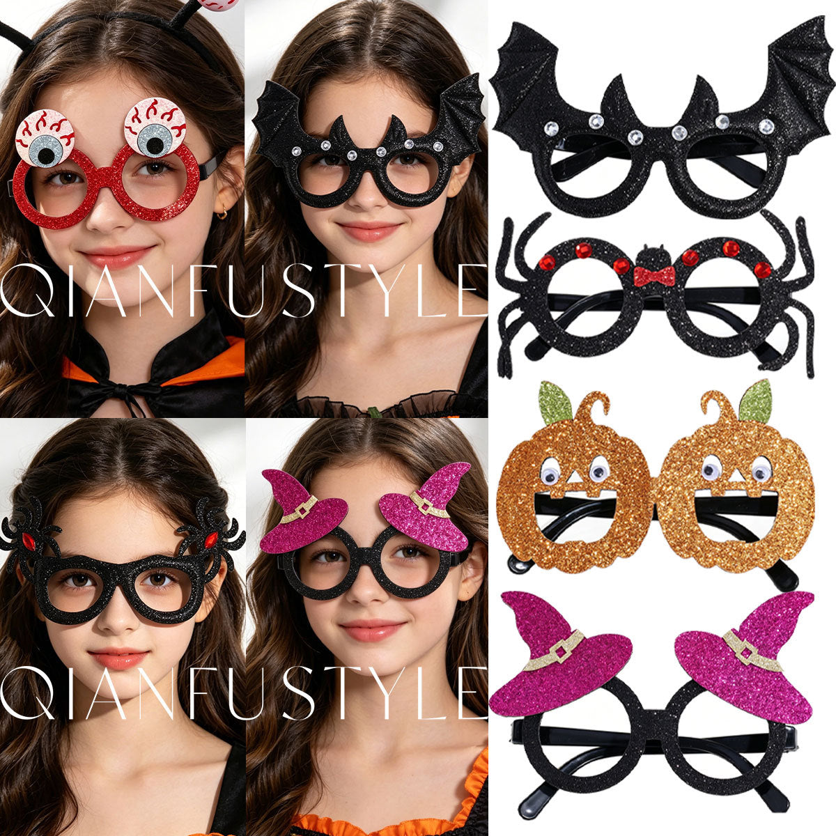 Halloween Novelty Glasses Party Decoration Photo Booth Props for Kids and Adults
