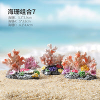 Aquarium Decoration Kit with Artificial Coral, Miniature Landscape Ornaments, and Submersible Plants