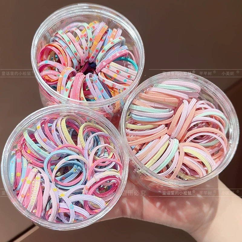 Kids' High-Elastic Hair Ties, Durable Ponytail Holders for Girls, Gentle on Hair
