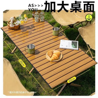 Portable Outdoor Folding Camping Table with Wooden Grain Top for BBQ, Picnic, and Market Stalls