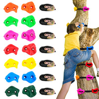 Kids Tree Climbing Rocks with Ratchet Straps - Outdoor Play Set for Climbing Walls