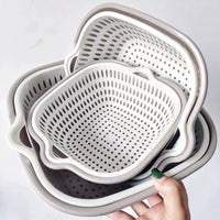 Double-Layer Plastic Drain Basket for Washing Vegetables and Fruits