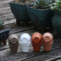 Imitation Ceramic Plastic Flower Pot for Succulents and Seedlings, Round PP Planter