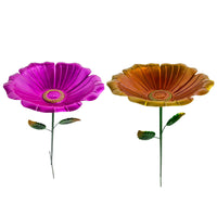 Iron Art Flower Hummingbird Feeder for Outdoor Garden Patio