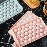 Spherical Ice Cube Mold with Lid, 33-Grid Ice Ball Maker for Freezer, Creative Silicone Ice Tray