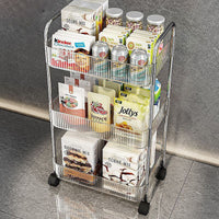 Multi-Layer Acrylic Rolling Storage Cart with Wheels for Kitchen, Bathroom, and Salon