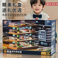 Guangwei Qidi 1:64 Diecast Car Parking Garage Display Case with 6 Cars