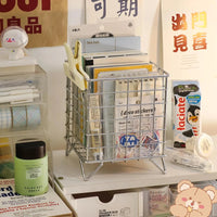 Creative Iron Art Desktop Storage Basket for Sundries and Cosmetics