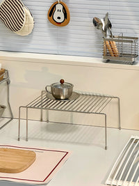 Expandable Stainless Steel Cabinet Shelf Organizer for Kitchen Storage