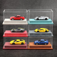1/64 Diecast Car Model Display Case with Suede Leather Base and Acrylic Dust Cover