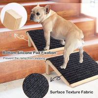 Wooden Pet Ramp Stairs for Small Dogs - Portable Anti-Slip Steps