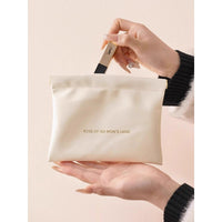Portable Self-Closing Data Cable Storage Pouch, Large Capacity Cosmetic Bag for Lipstick and Digital Accessories
